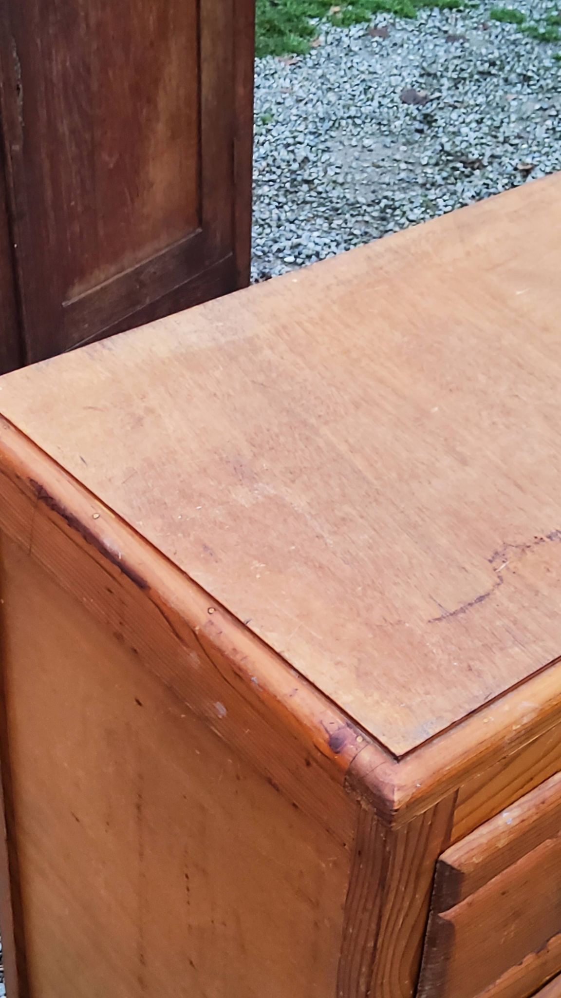 Vintage chest of drawers from the 50s with compass feet and 3 drawers
