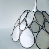 Mother-of-pearl and brass pendant light