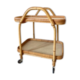 Rattan service, two trays