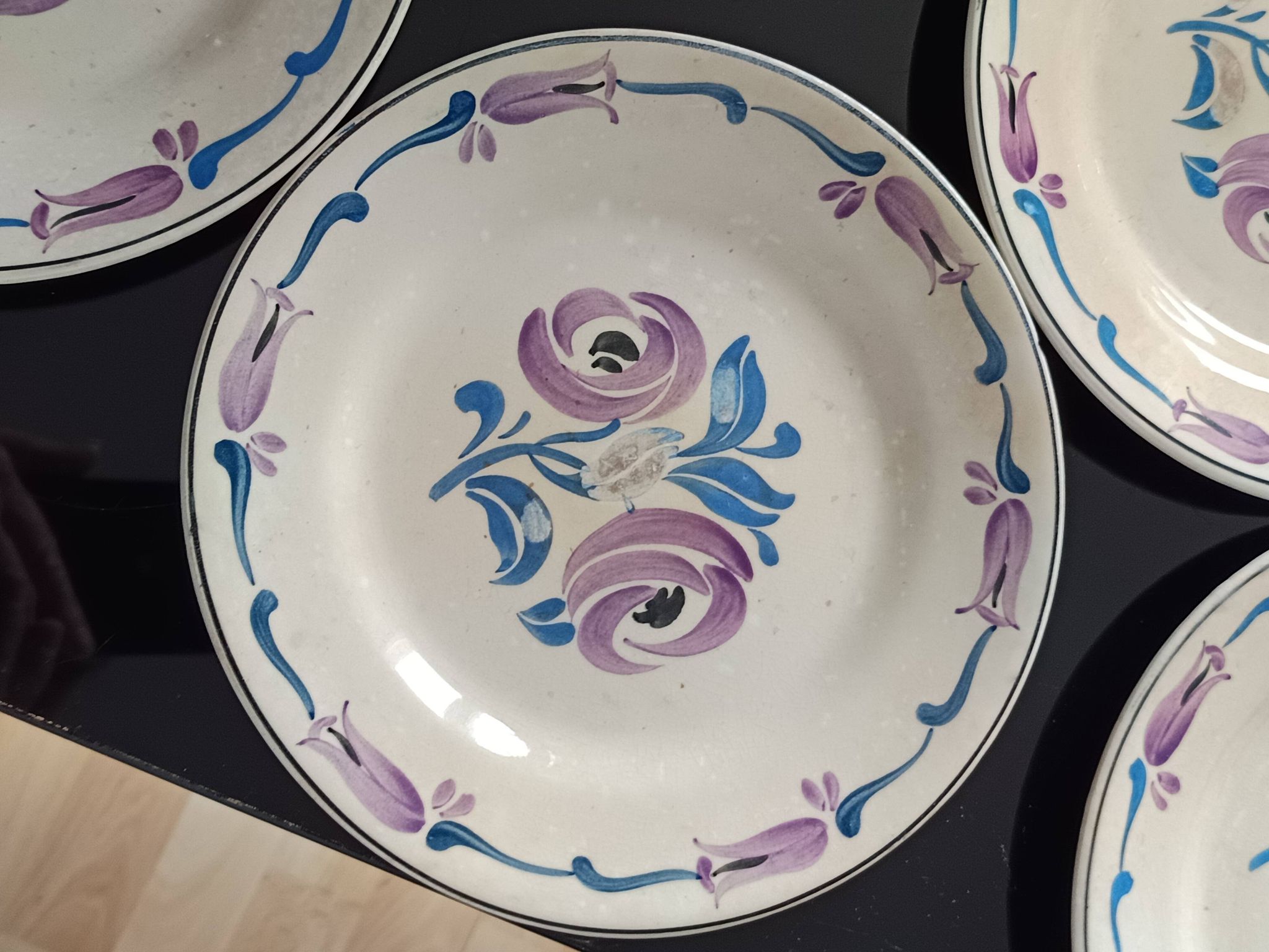 lot de 5 assiettes 1930 signées Marcel Goupy