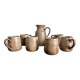 Vintage complete stoneware service – 6 mugs & jug Vallauris