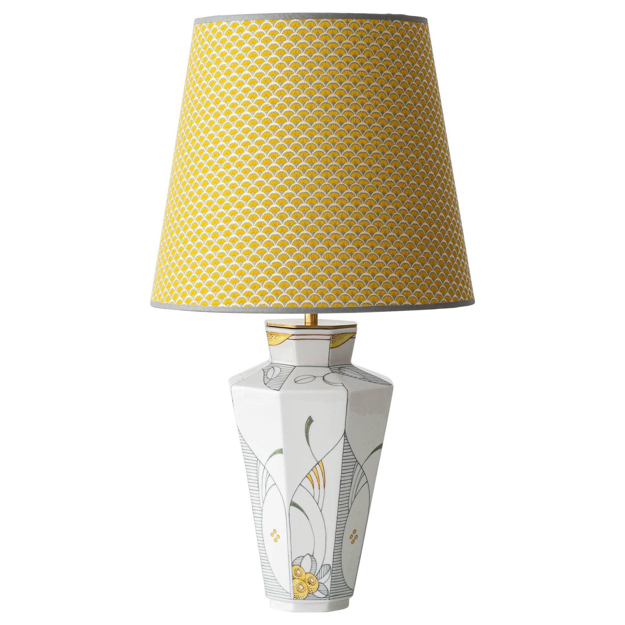 Lampe de table Art Déco vintage par Royal Delft, céramique peinte à la main