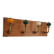 Vintage wall coat rack handmade - 4 ceramic hooks - 35 cm