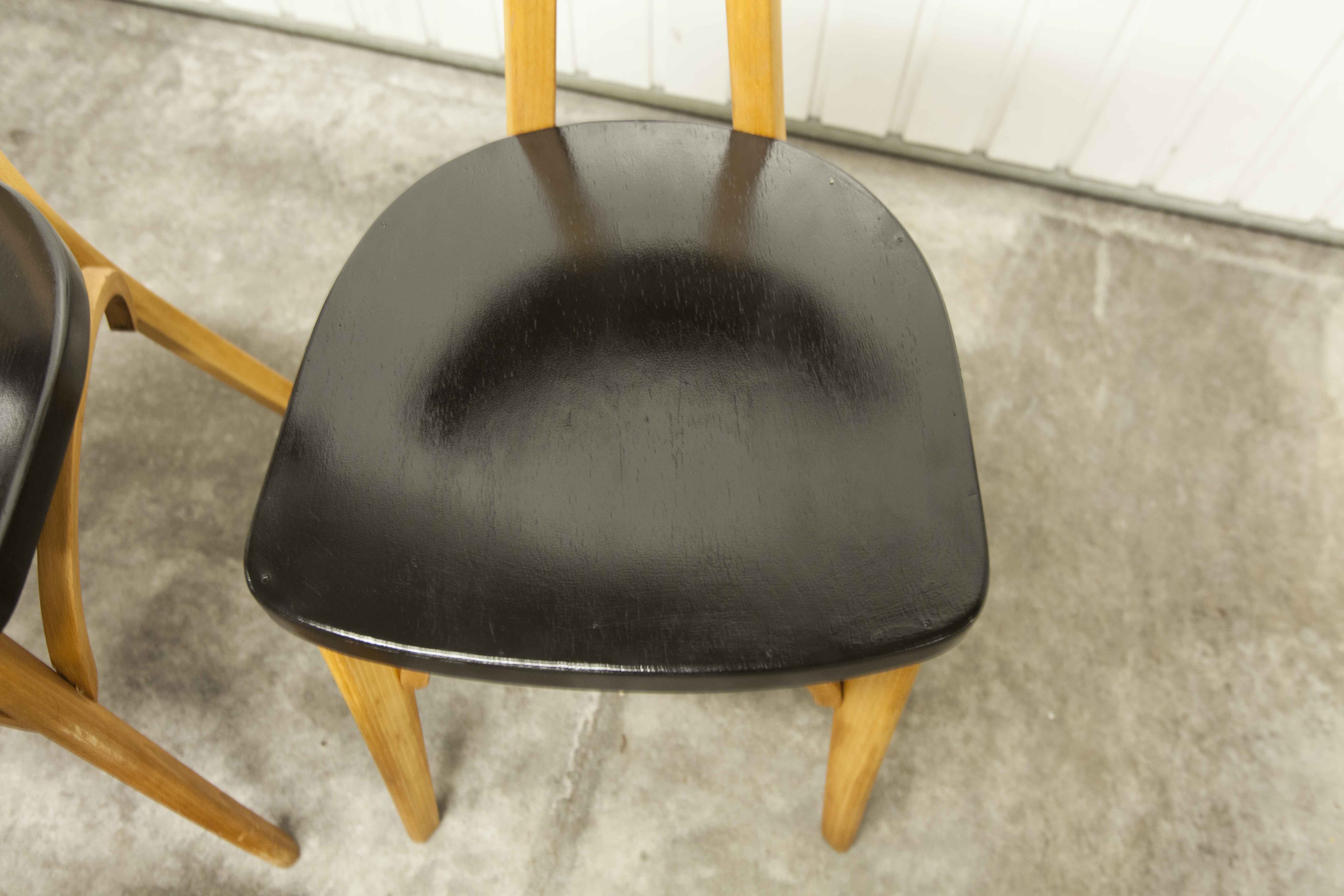 Set of 6 restored Luterma "banana" chairs