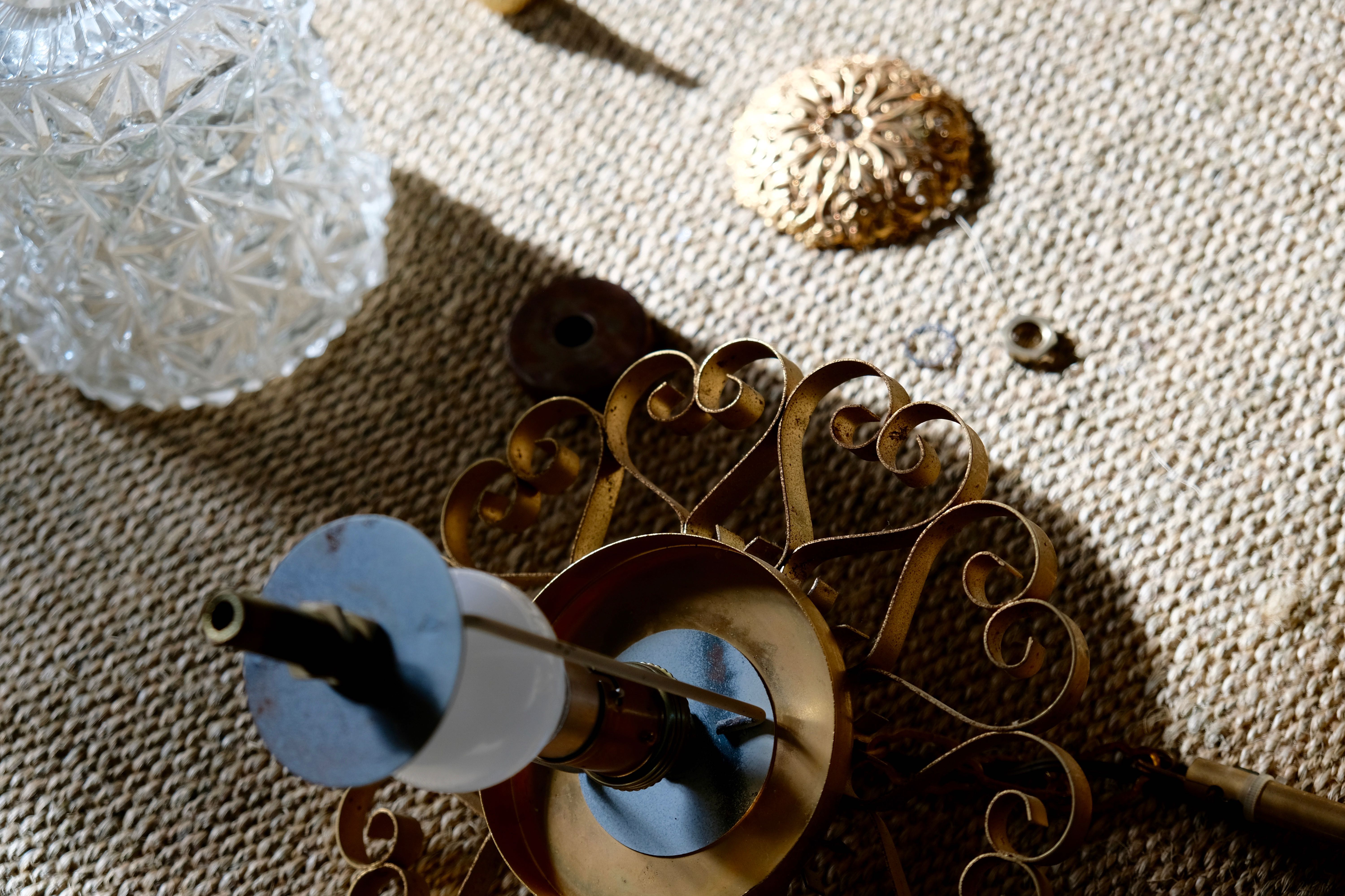 Glass and brass hanging 1950s