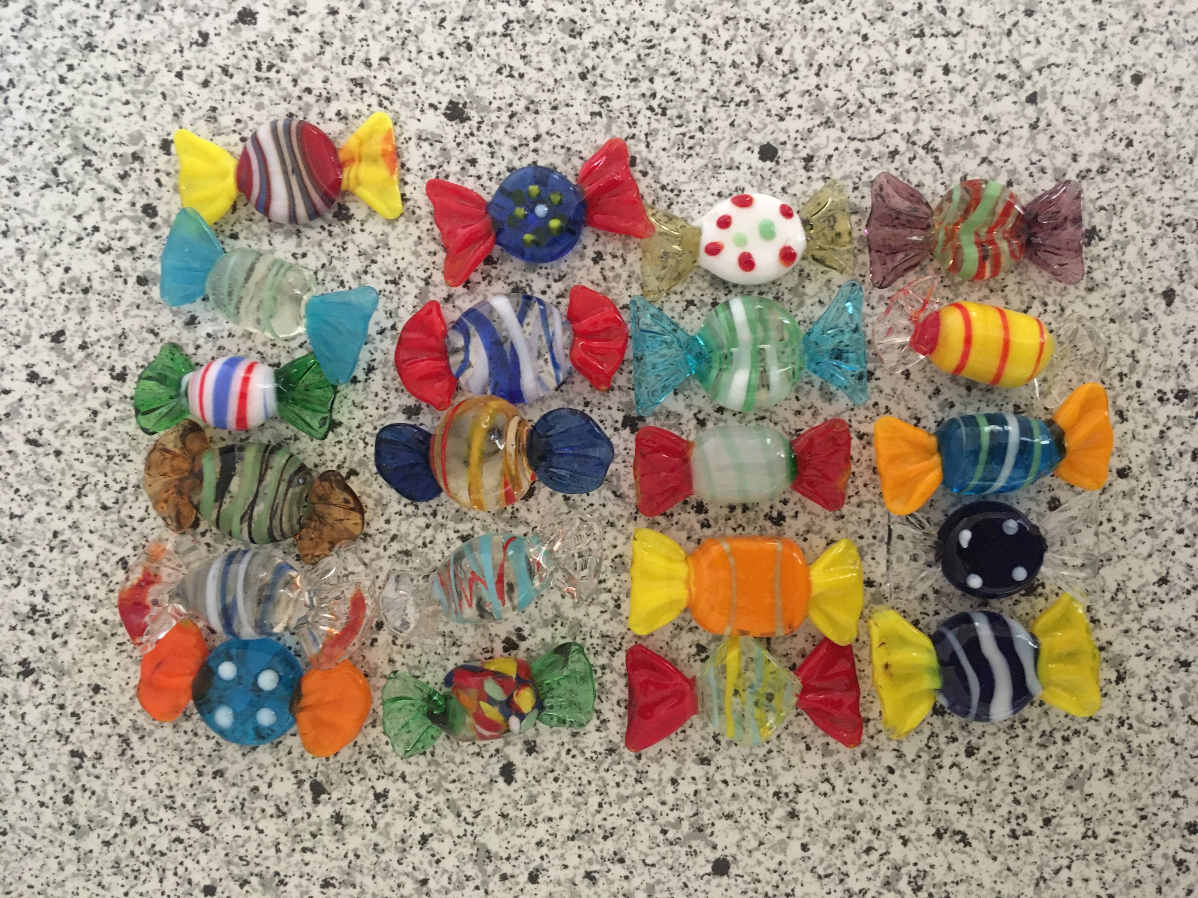 21 Murano glass candy knife holders