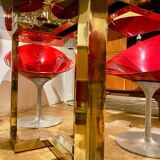 Belgo chrome dining table from the 70s with smoked glass
