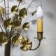 Pair of double flower bouquet sconces in brass 1960