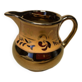 Old milk jug jersey earthenware / english lustrous faience