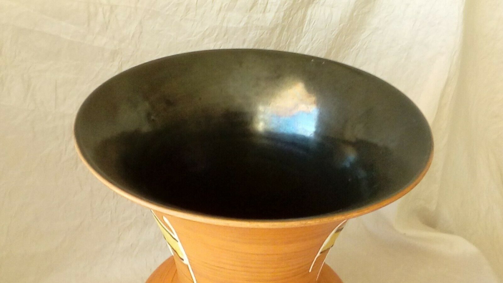 Ceramic vase terracotta years 50' vintage decor emaillee