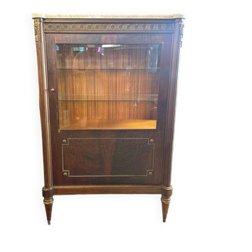 Vitrine ancienne bois marbre – Meuble vintage