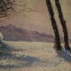 Peinture de paysage enneigé italien signée et datée de 1932.