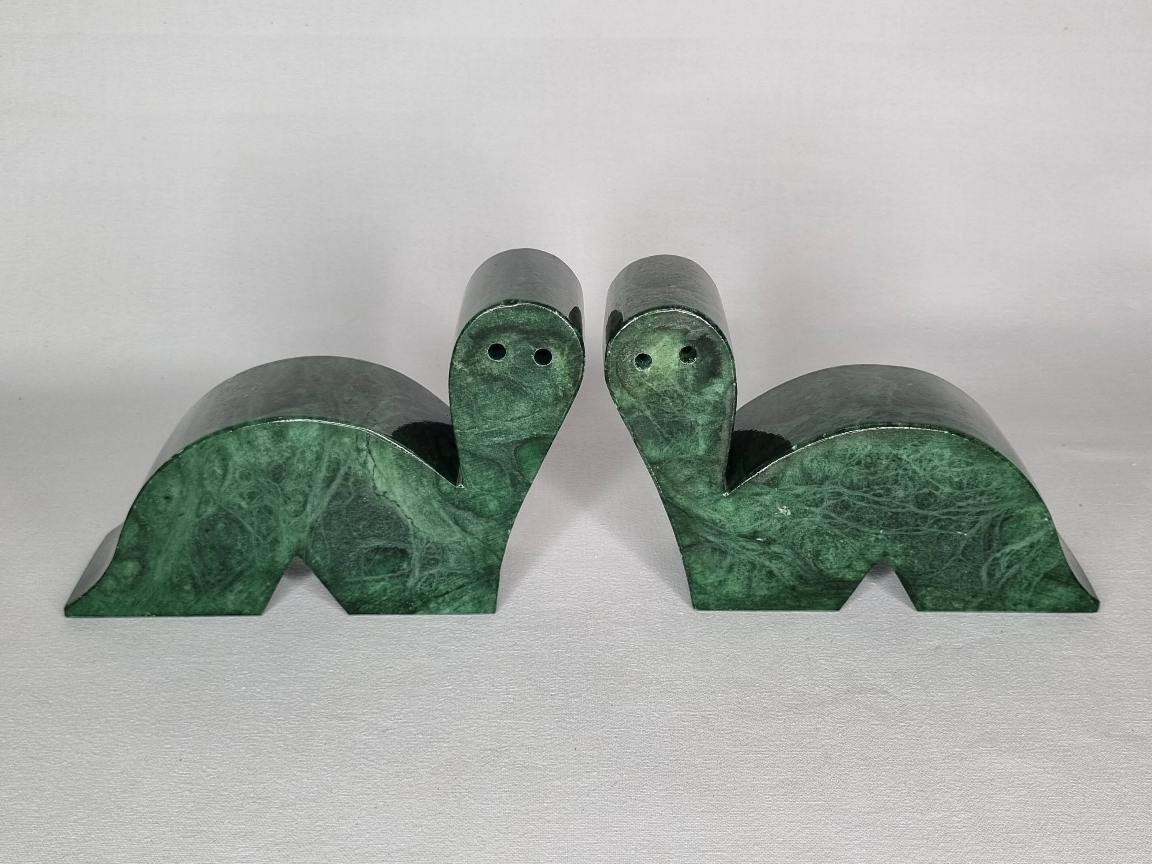 Pair of alabaster bookends, Italian design, vintage 16 cm