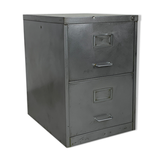 2 drawer vintage stripped steel filing cabinet