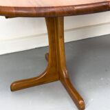 Danish Round Extendable Dining Table in Teak, 1970s