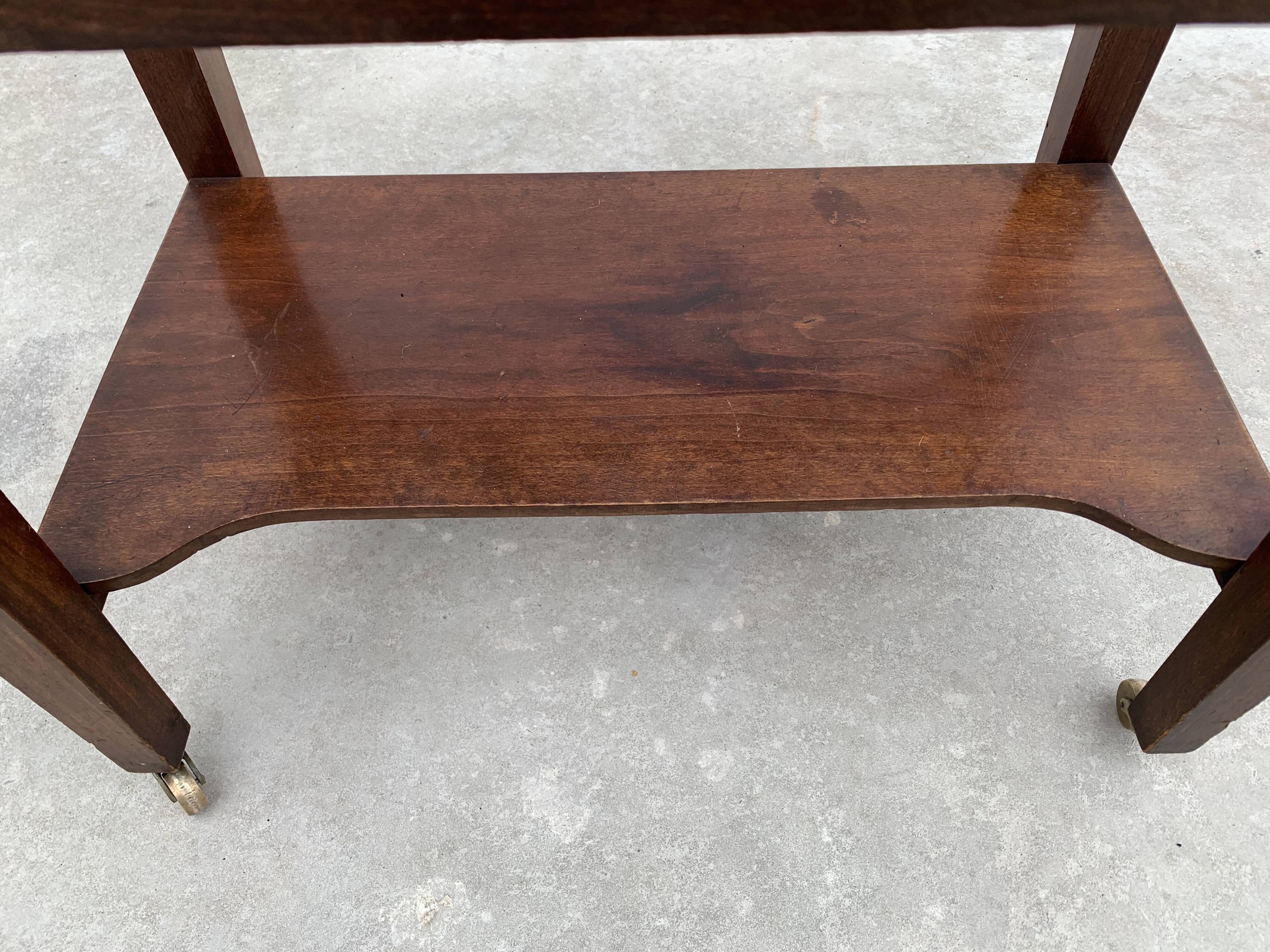 2 old English luggage rack in bronze and 19th century wood