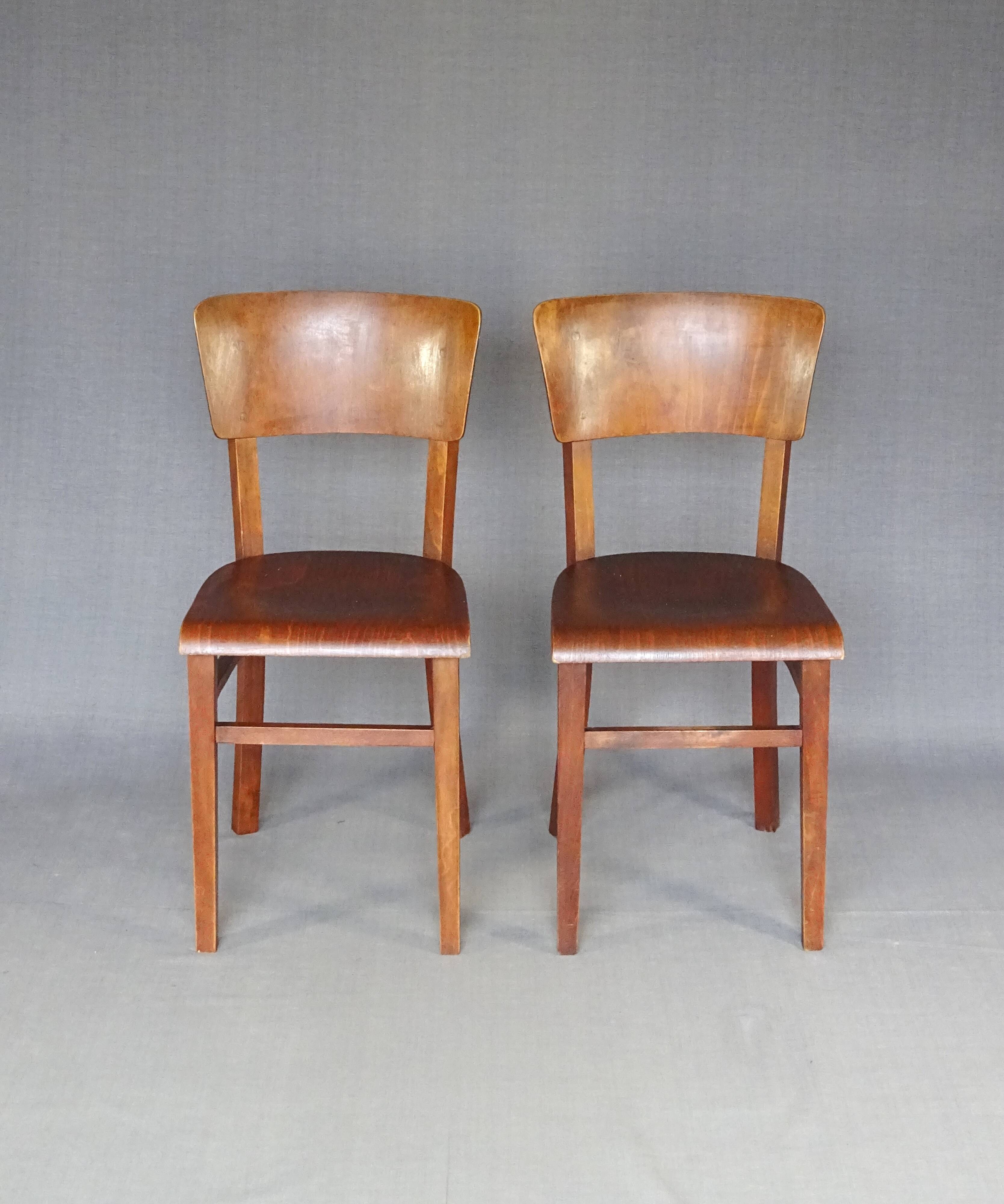 2 Thonet chairs No. 973, around 1950 bistro, no Baumann.