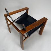 Mid-Century Armchairs in Wood & Leather attributed to Tarcisio Colzani, Italy, 1960s