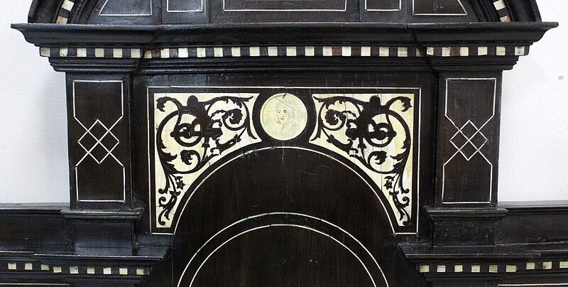 Ceremonial showcase in blackened pearwood, Napoleon III period - 1850