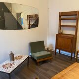 Large two-tone panoramic mirror designed by Marly Frères in Bordeaux CIRCA 1960