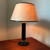50s black leather lamp