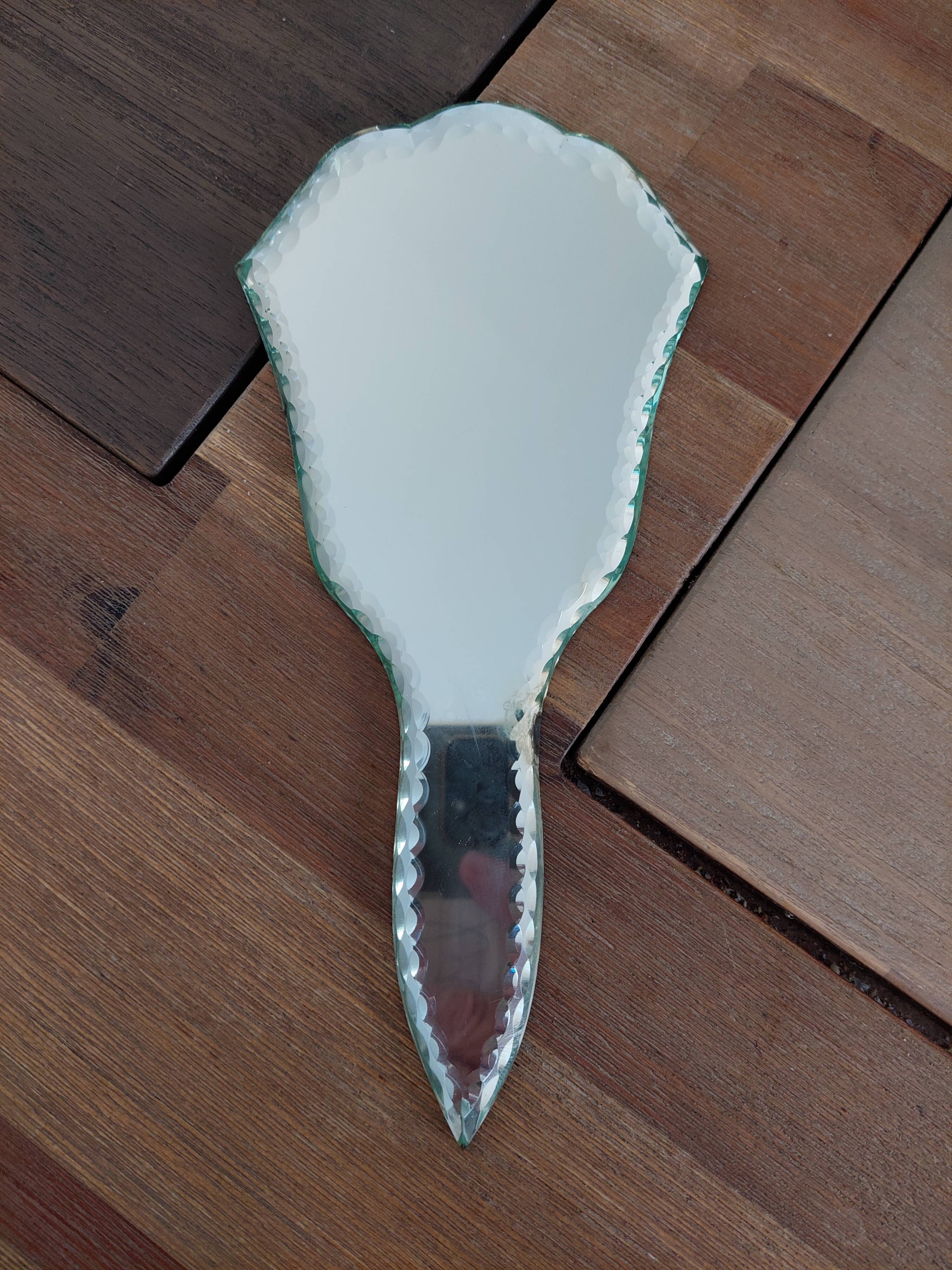 Antique hand mirror 10x21cm