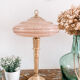Glass and brass table lamp