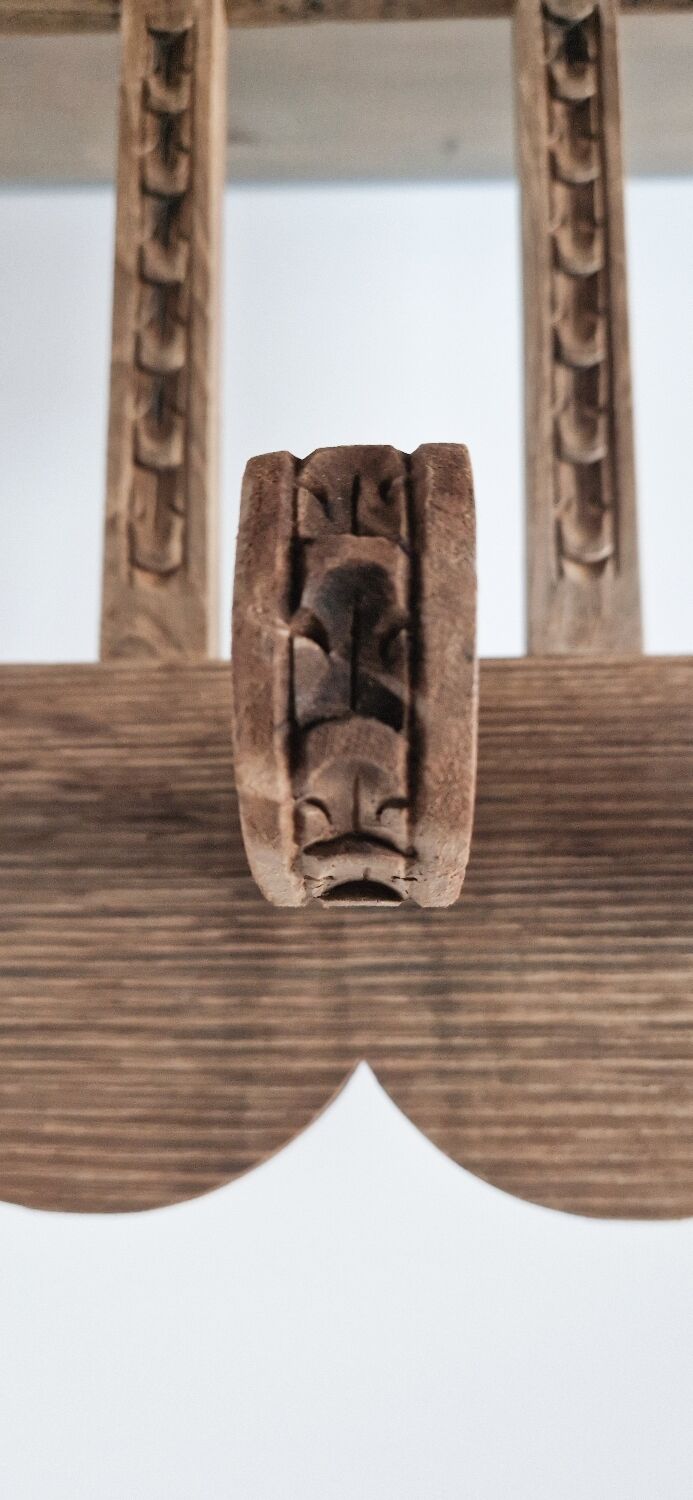 Old carved wood wall shelf