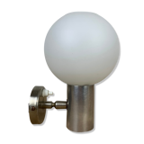 Wall lamp opaline globe aluminum 70s space age