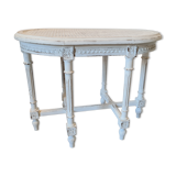 Small piano bench canné shabby chic style