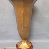 Art Deco lamp in hammered brass and Macassar ebony