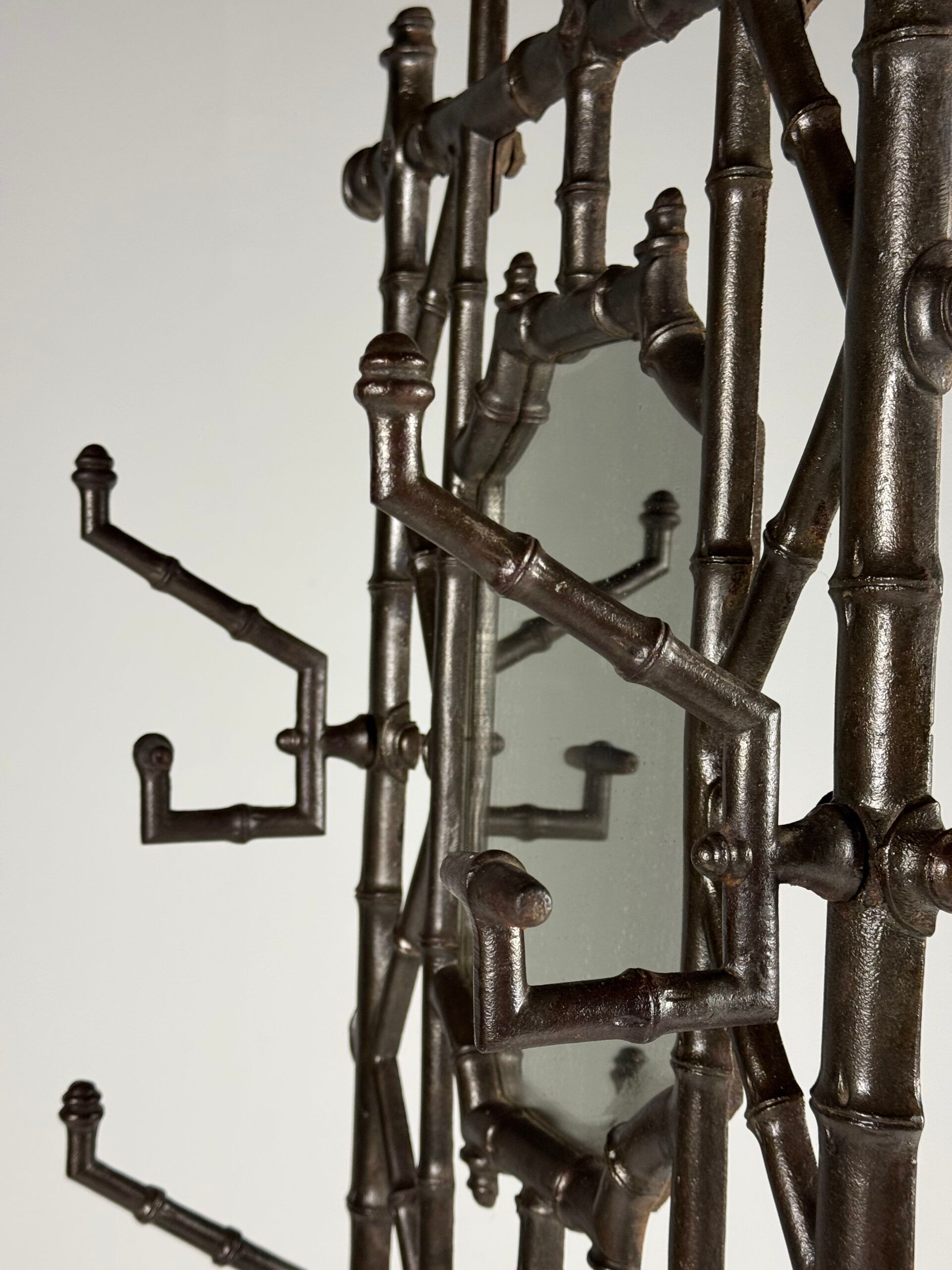 Faux bamboo coat rack cast iron ca. 1890