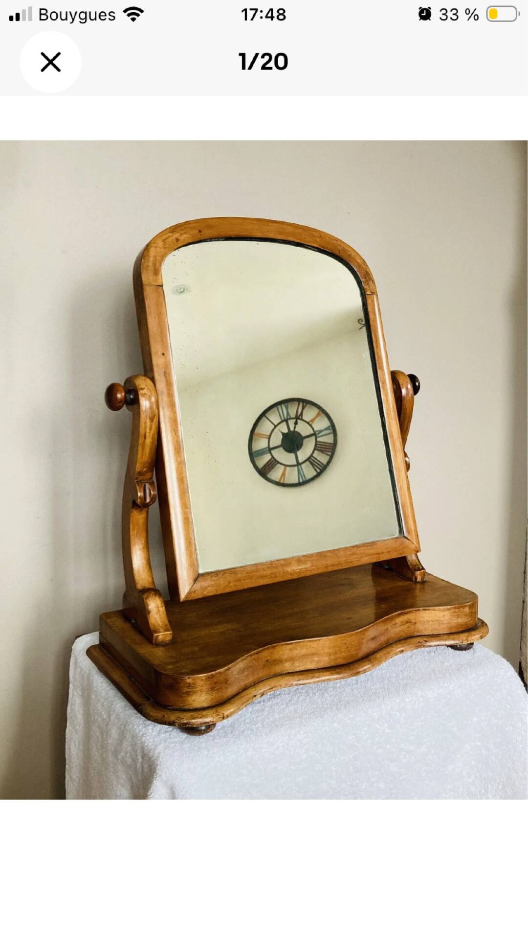 Coiffeuse de table barbière psyché Louis Philippe en noyer époque XIXe