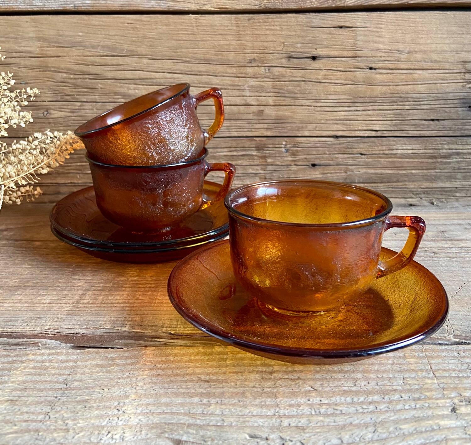3 Arcoroc Sierra amber cups