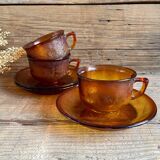 3 Arcoroc Sierra amber cups