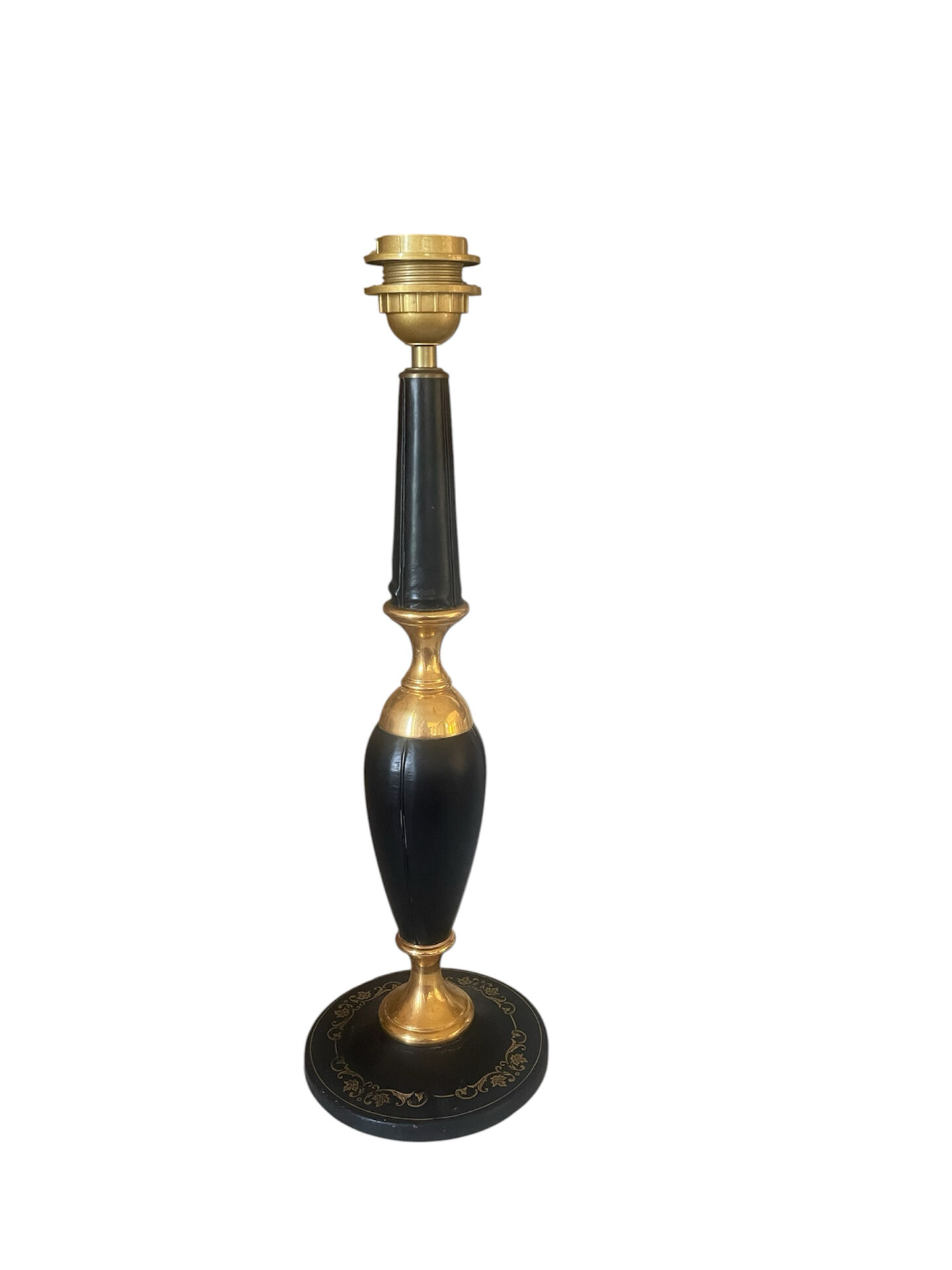 Black leather lamp Le Tanneur