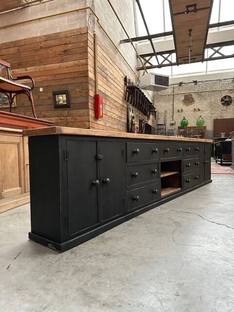 Old piece of furniture transformed into a TV stand