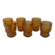 Verres ambrés en verre moulé. Années 60–70