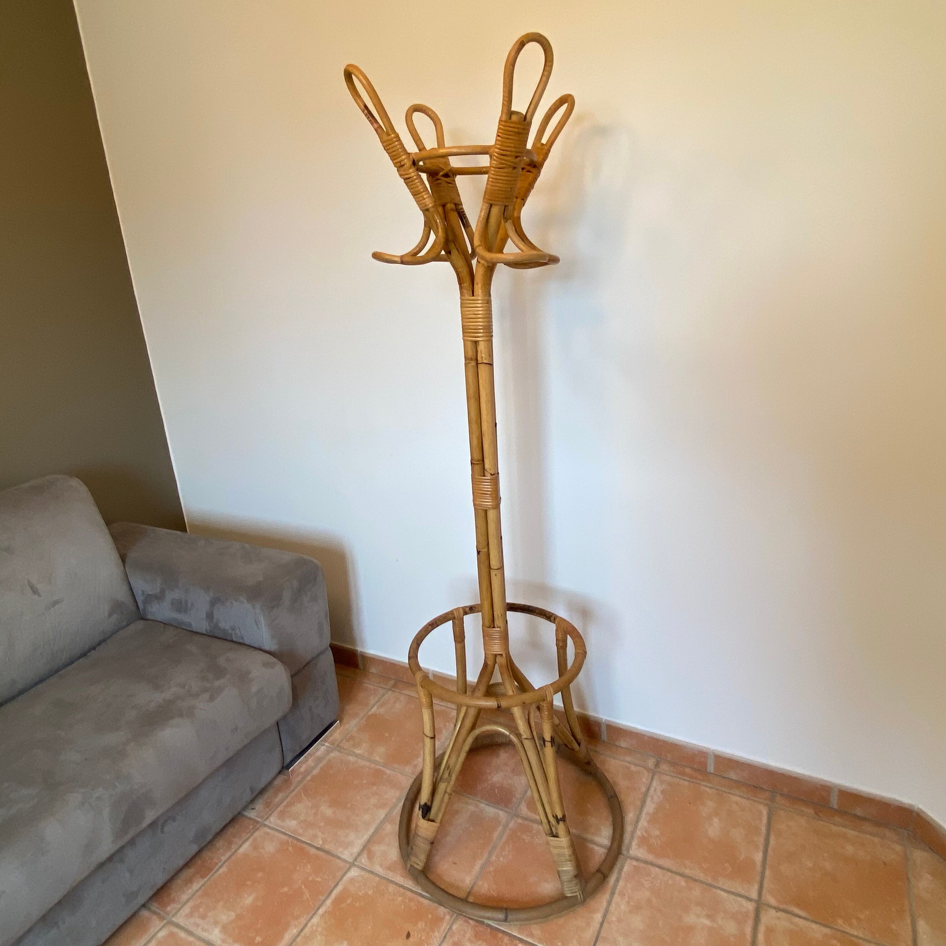 Bamboo parrot coat holder, 1970