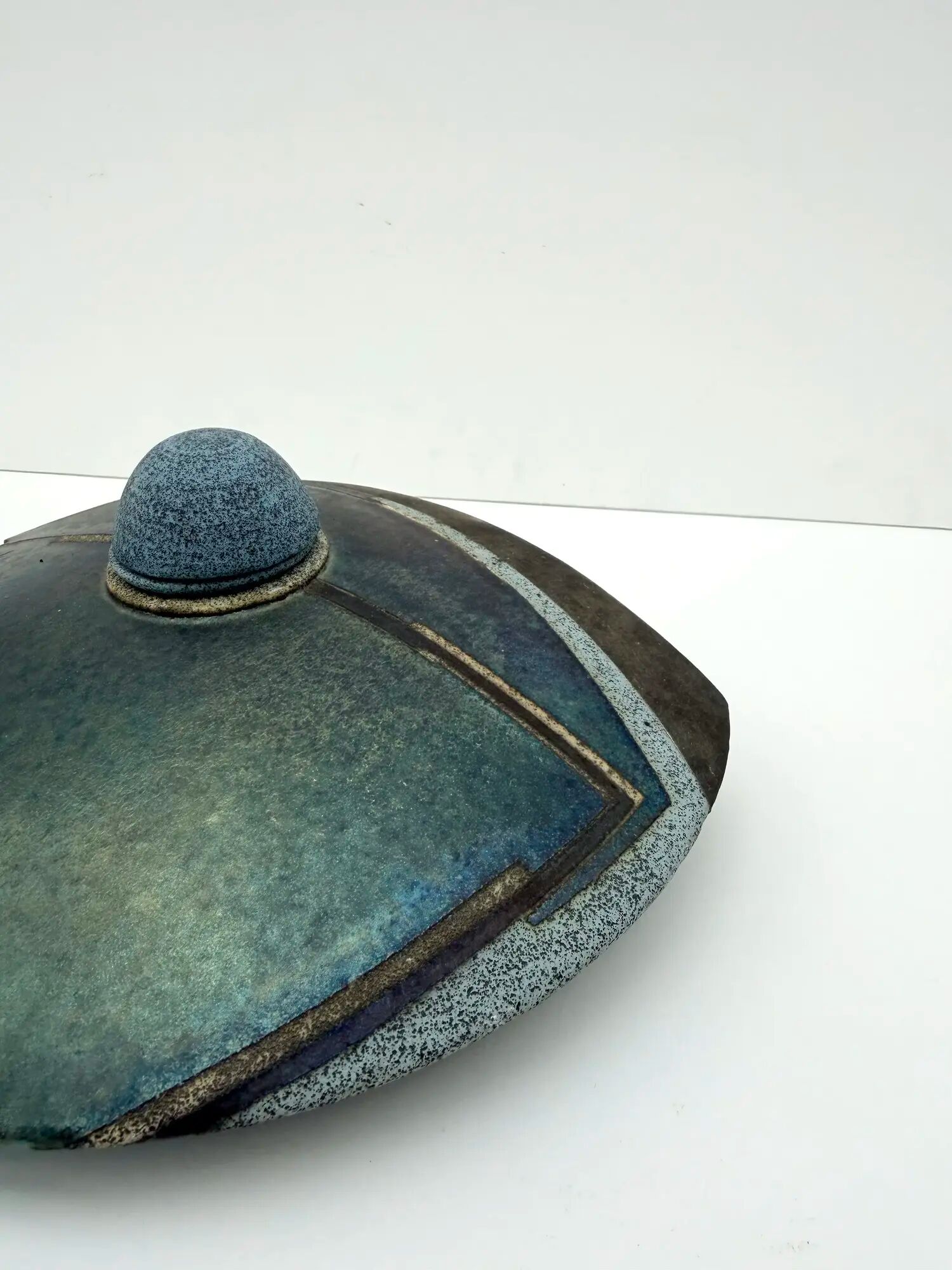 Signed raku ceramic sculpture