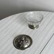 Antique sugar bowl in pressed glass and silver-plated metal