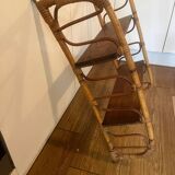 Vintage rattan wall shelf