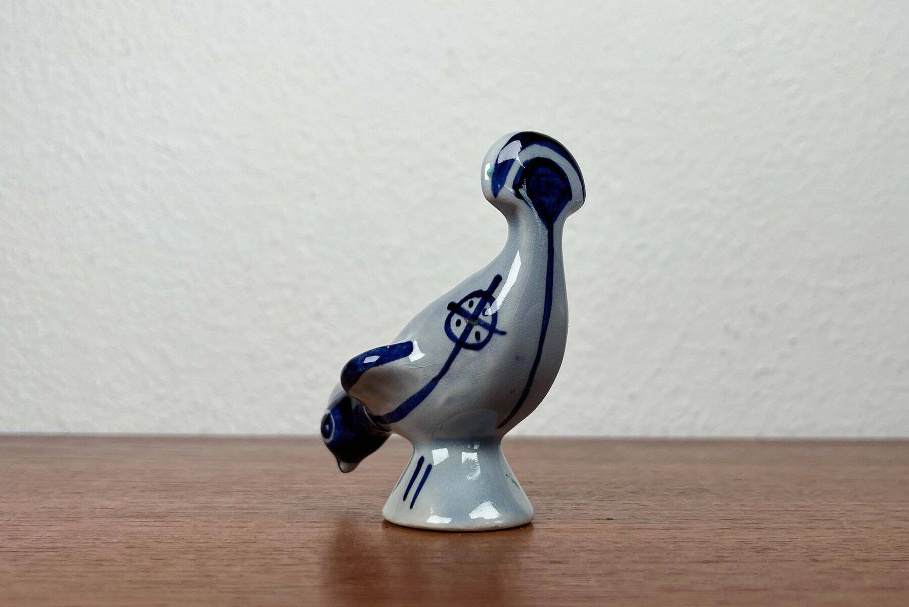 Ceramic bird candlestick from the Danish mid-century studio of Søholm, 1960s.