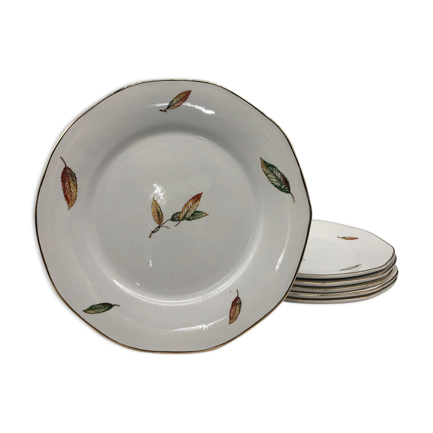 Lot de 6 assiettes plates « Digoin Sarreguemines / modèle Nemours »