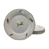 Set of 6 flat plates "Digoin Sarreguemines / Nemours model"