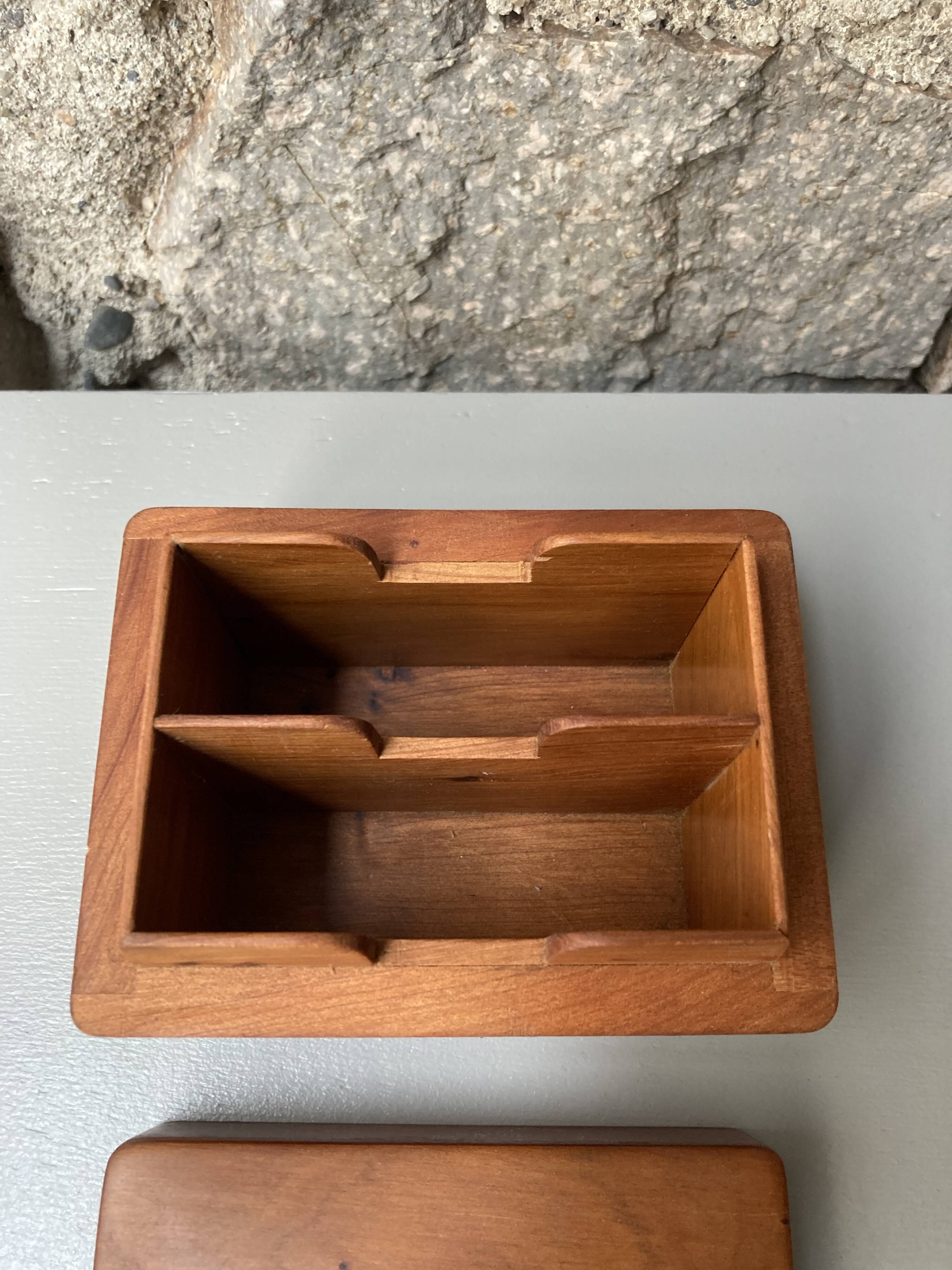 wooden index card box for office