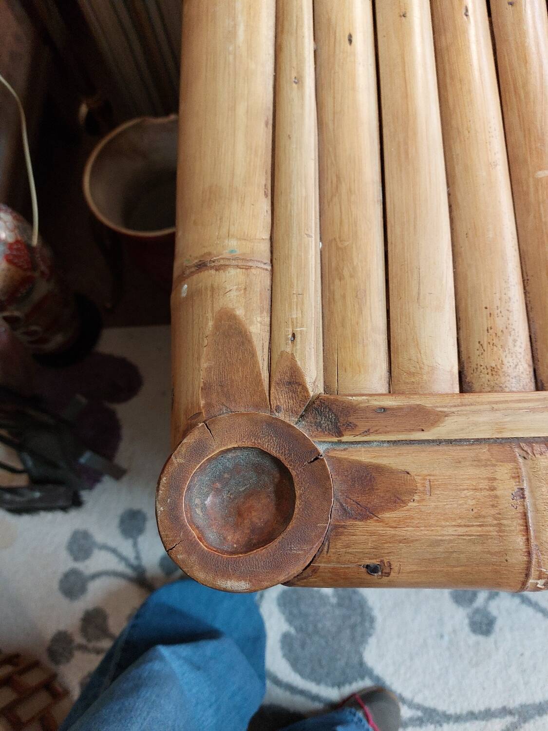 Bamboo desk with chair