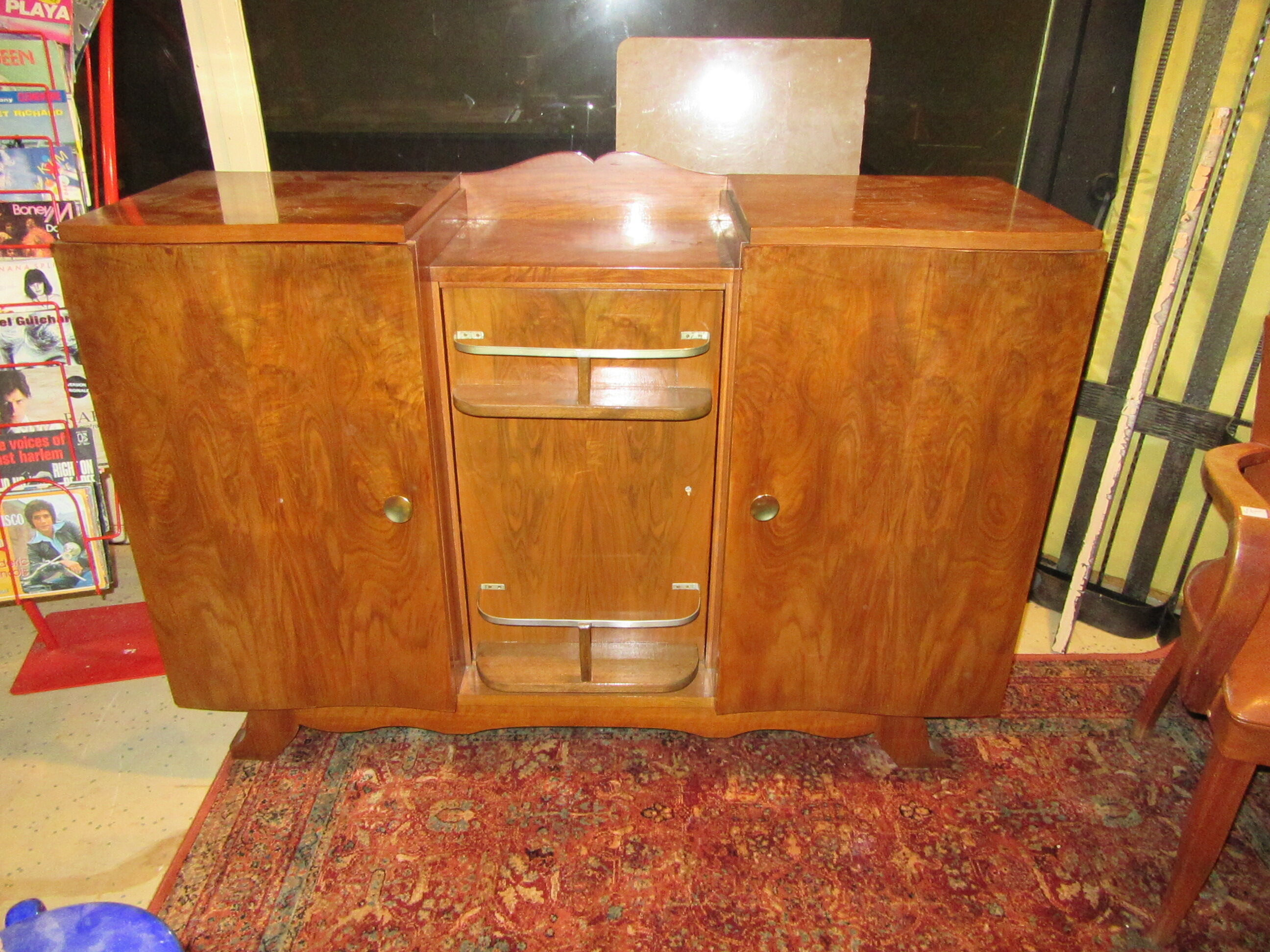 Buffet bar plated Art Deco Walnut