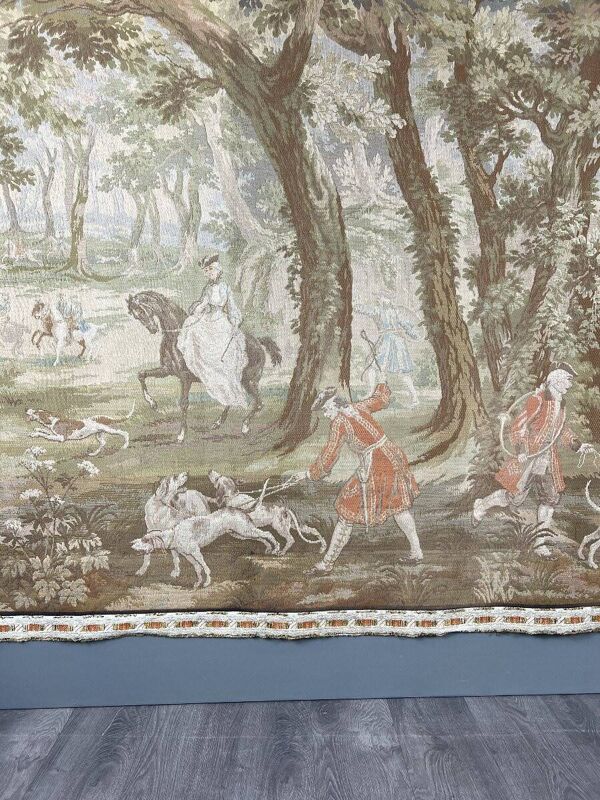 Tapisserie murale « Scène de chasse », style Louis XV, XXe siècle