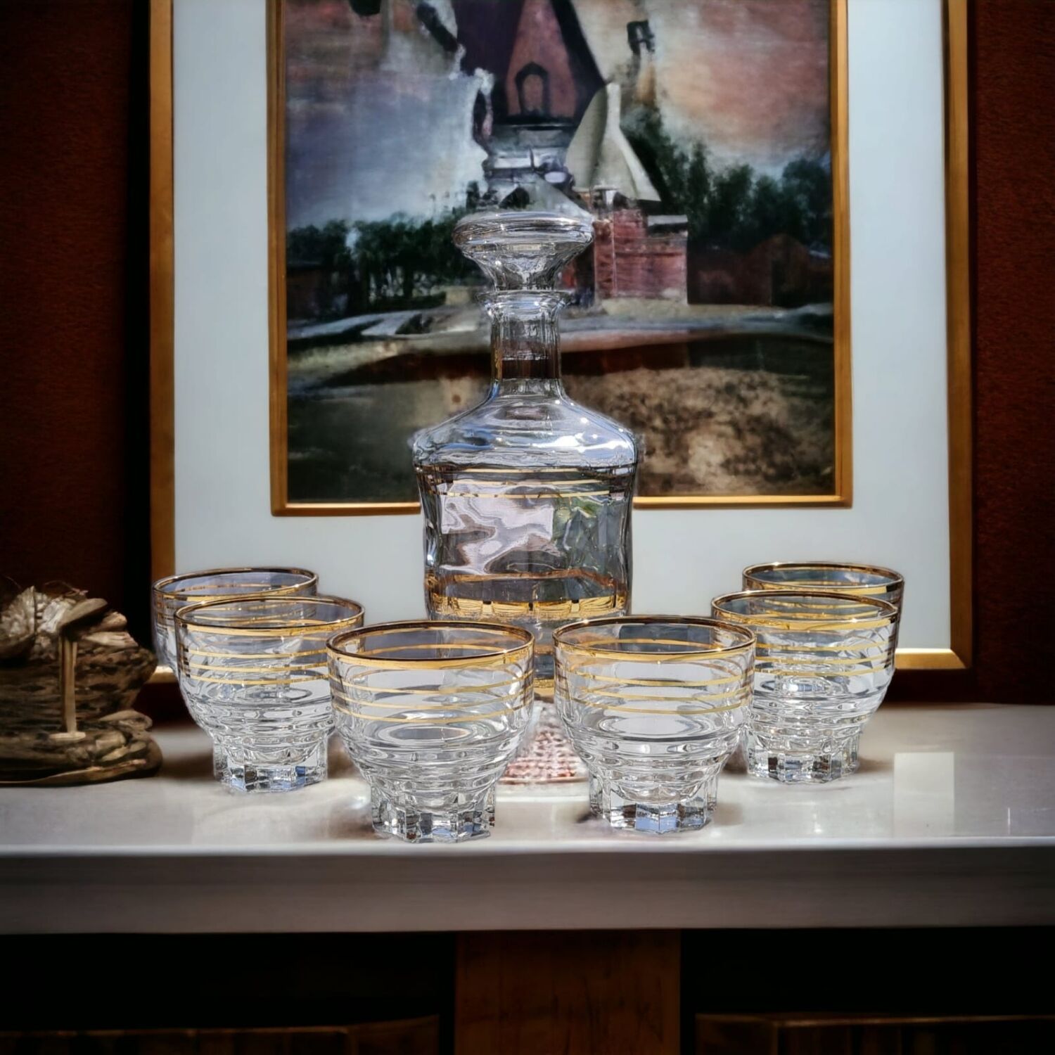 Decanter and 6 glasses from 1940